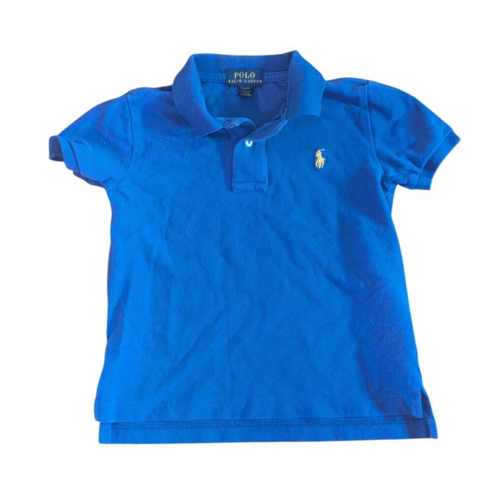 POLO RALPH LAUREN Boys Royal Blue Cotton Mesh Polo Shirt 2/2T